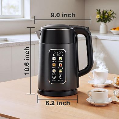Smart 1.7L Electric Kettle 6 Preset Temps, 2H Keep Warm & No Plastic Contact! Pure Taste & Auto S