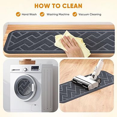 Great Ambitions 15-Pack Non-Slip Stair Treads, 8"x30" Gray Runner Rugs