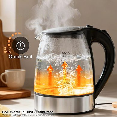 1.8L Electric Kettle - Fast Boil, Auto Shut-Off, Boil-Dry Protection, (1.8L)