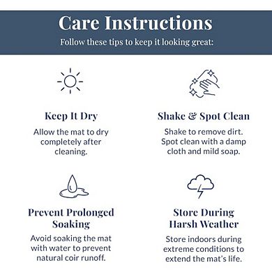 Great Ambitions Coco Coir Front Door Mat, 17x30" Non-Slip Welcome Mat with Border