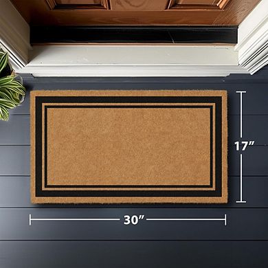 Great Ambitions Coco Coir Front Door Mat, 17x30" Non-Slip Welcome Mat with Border