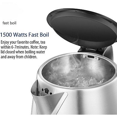 Smart 1.7L Electric Kettle 1500W Fast Boil, Auto Shut-Off & BPA-Free! Perfect for Tea & Quick Meal