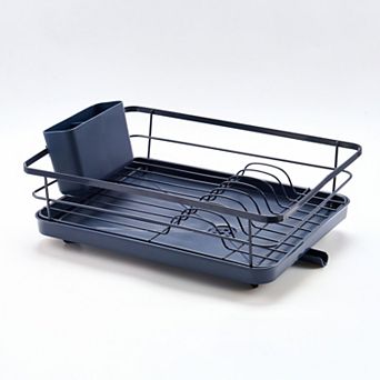 Sweet Home Collection 3 pc Multi-Functional Dish Drying Rack with Drain Board & Utensil Holder