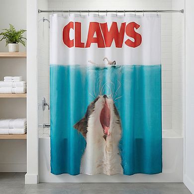 Cute Animal Print Shower Curtain, Waterproof Fabric Bath Shower Curtain Sets with 12 Plastic Hooks