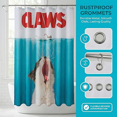 Cute Animal Print Shower Curtain, Waterproof Fabric Bath Shower Curtain Sets with 12 Plastic Hooks