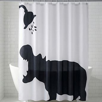Cute Animal Print Shower Curtain, Waterproof Fabric Bath Shower Curtain Sets with 12 Plastic Hooks