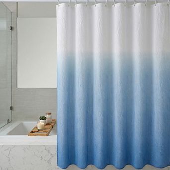 3D Embossed Shower Curtain, Waterproof Washable Fabric, Modern Shower Curtain Sets with 12 Hooks