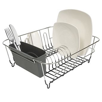 Sweet Home Collection Chrome Plated Steel 2 pc Small Dish Drainer