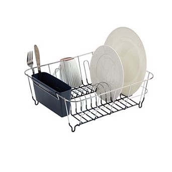 Sweet Home Collection Chrome Plated Steel 2 pc Small Dish Drainer