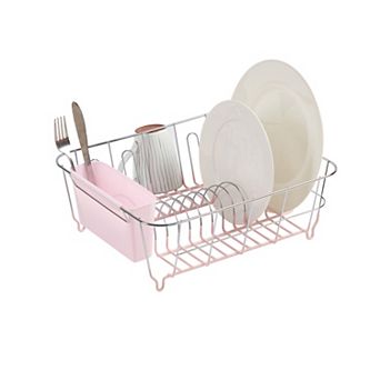 Sweet Home Collection Chrome Plated Steel 2 pc Small Dish Drainer