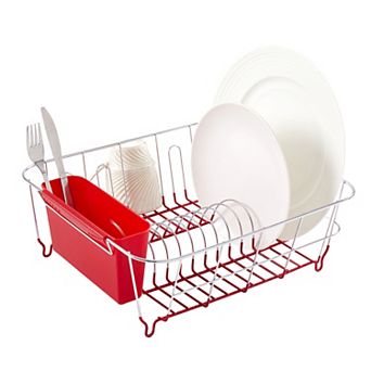 Sweet Home Collection Chrome Plated Steel 2 pc Small Dish Drainer