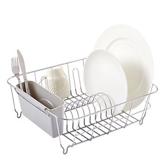 Sweet Home Collection Chrome Plated Steel 2 pc Small Dish Drainer