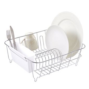 Sweet Home Collection Chrome Plated Steel 2 pc Small Dish Drainer