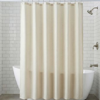 Premium Waffle Weave Shower Curtain with Excellent Drape, Solid Color Bath Curtain Set with 12 Hooks