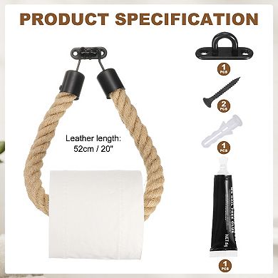 1 Pcs Toilet Paper Holder Wall-Mounted Towel Rack with Metal Hook