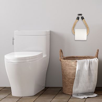 1 Pcs Toilet Paper Holder Wall-Mounted Towel Rack with Metal Hook