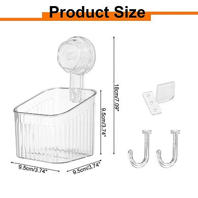 1 Pc Suction Cup Shower Caddy with Hooks for Bathroom Kitchen