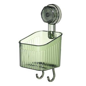 1 pc Suction Cup Shower Caddy with Hooks for Bathroom Kitchen