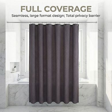 3D Embossed Shower Curtain, Waterproof Washable Fabric, Modern Soft Shower Curtain Set with 12 Hooks