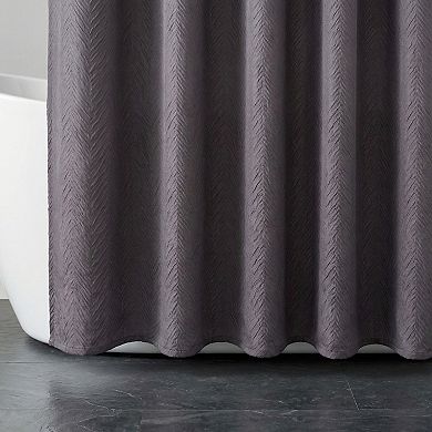 3D Embossed Shower Curtain, Waterproof Washable Fabric, Modern Soft Shower Curtain Set with 12 Hooks