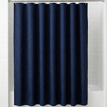 3D Embossed Shower Curtain, Waterproof Washable Fabric, Modern Soft Shower Curtain Set with 12 Hooks