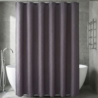 3D Embossed Shower Curtain, Waterproof Washable Fabric, Modern Soft Shower Curtain Set with 12 Hooks