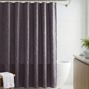 3D Embossed Shower Curtain, Waterproof Washable Fabric, Modern Soft Shower Curtain Set with 12 Hooks