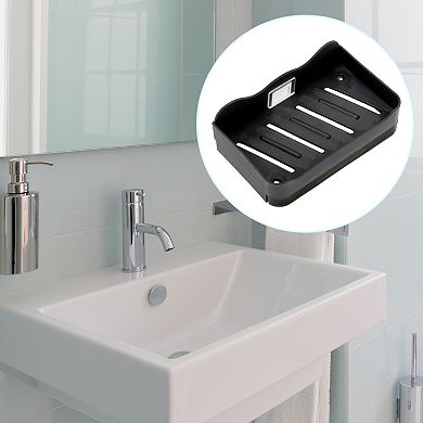 1 Pc Double-layer Drain Soap Dish for Bathroom with Suction Cup Holder