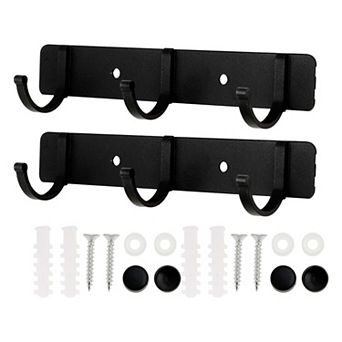 2 pc Coat Rack Wall Mount, Coat Hooks Wall Mount, Wall Hooks for Hanging, Hat Rack w 3 Hooks