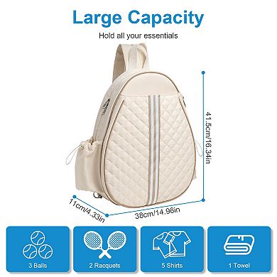 Pickleball Sling Bag Waterproof Tennis & Badminton Backpack with Wet Pocket