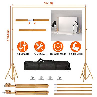 6.5×10ft Photography Backdrop Stand Adjustable Studio Support Set