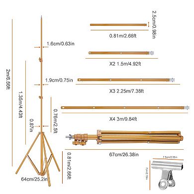 6.5×10ft Photography Backdrop Stand Adjustable Studio Support Set