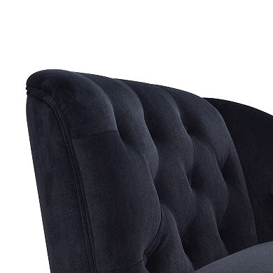 Whisen 58" Velvet Chaise Lounge with Nailhead Trim and Solid Wood Legs