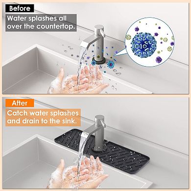 Silicone Faucet Mat Kitchen Sink Splash Guard & Drip Catcher