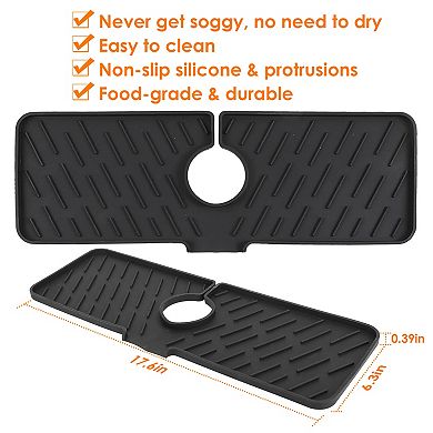 Silicone Faucet Mat Kitchen Sink Splash Guard & Drip Catcher