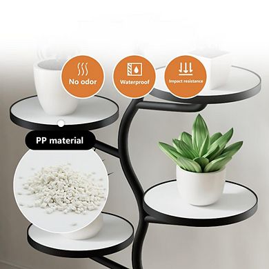 Rolling Multi-Tier Indoor Plant Stand with Wheels, Metal Corner Plant Shelf for Home or Balcony