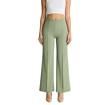 Women's Pants High Waist Slim Fit Trousers Stretchy Waist Long Pants