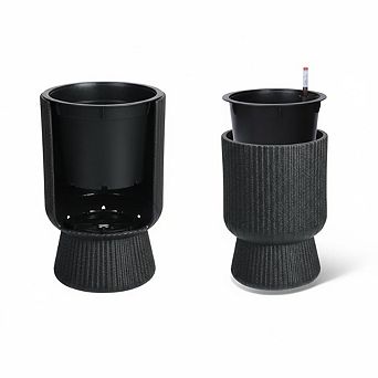 14 Inch Plant Pots, Self Watering Planters Set of 2 with Drainage Holes,with Water Level Monitor