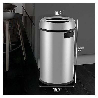 65L/17Gal Heavy Duty Open Top Commercial - Kitchen Trash Can with Fingerprint-Resistant Waste Bin