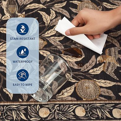 Botanical Soft Non Slip Throw Rugs，Modern Low Pile Non Shedding Washable Decor Carpet