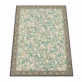 Botanical Soft Non Slip Throw Rugs，Modern Low Pile Non Shedding Washable Decor Carpet