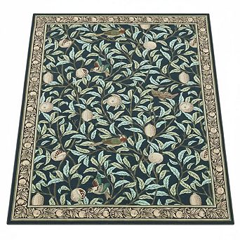 Botanical Soft Non Slip Throw Rugs，Modern Low Pile Non Shedding Washable Decor Carpet
