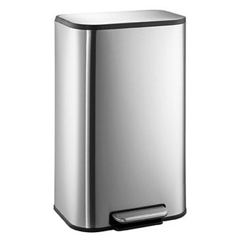 8 Gallon/30 L Trash Can, Stainless Steel Trash Can with Soft-Close Lid