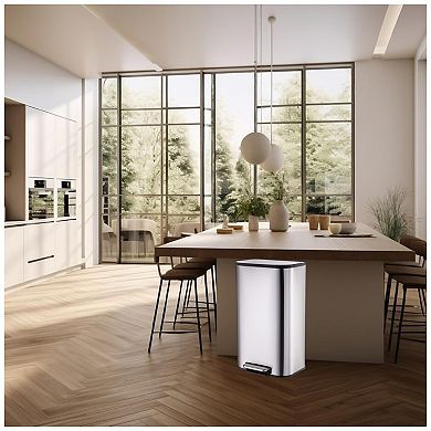 Kitchen Trash Can, 13.21 Gal/50L Stainless Steel Garbage Bin - Soft-Close Lid