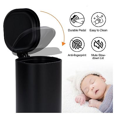 8 gal Step-Open Trash Can with Soft-Close Lid, Modern, Minimalistic for Home