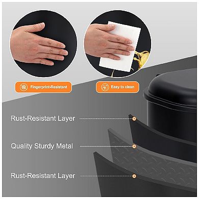 8 gal Step-Open Trash Can with Soft-Close Lid, Modern, Minimalistic for Home