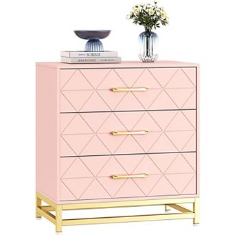 3 Drawer Dresser, Wood Chest Drawers with Storage for Closet, Bedroom, Drawers Dresser Modern