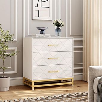 3 Drawer Dresser, Wood Chest Drawers with Storage for Closet, Bedroom, Drawers Dresser Modern