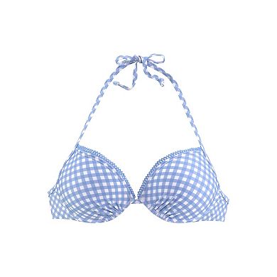 Lascana Women's Gingham Push Up Bikini Top