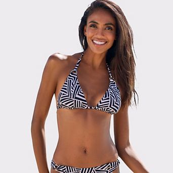 Lascana Women's Geometric Print Triangle Bikini Top
